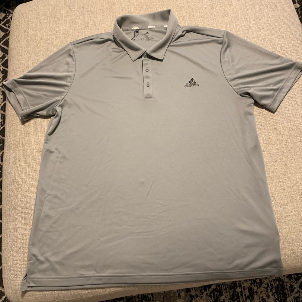 NWT Adidas Men’s Solid Grey Golf Polo